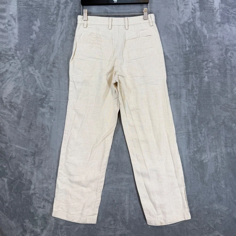 Island Importer Straight Leg Linen Pants Men's Size 27x30 Cream Beach Relaxed